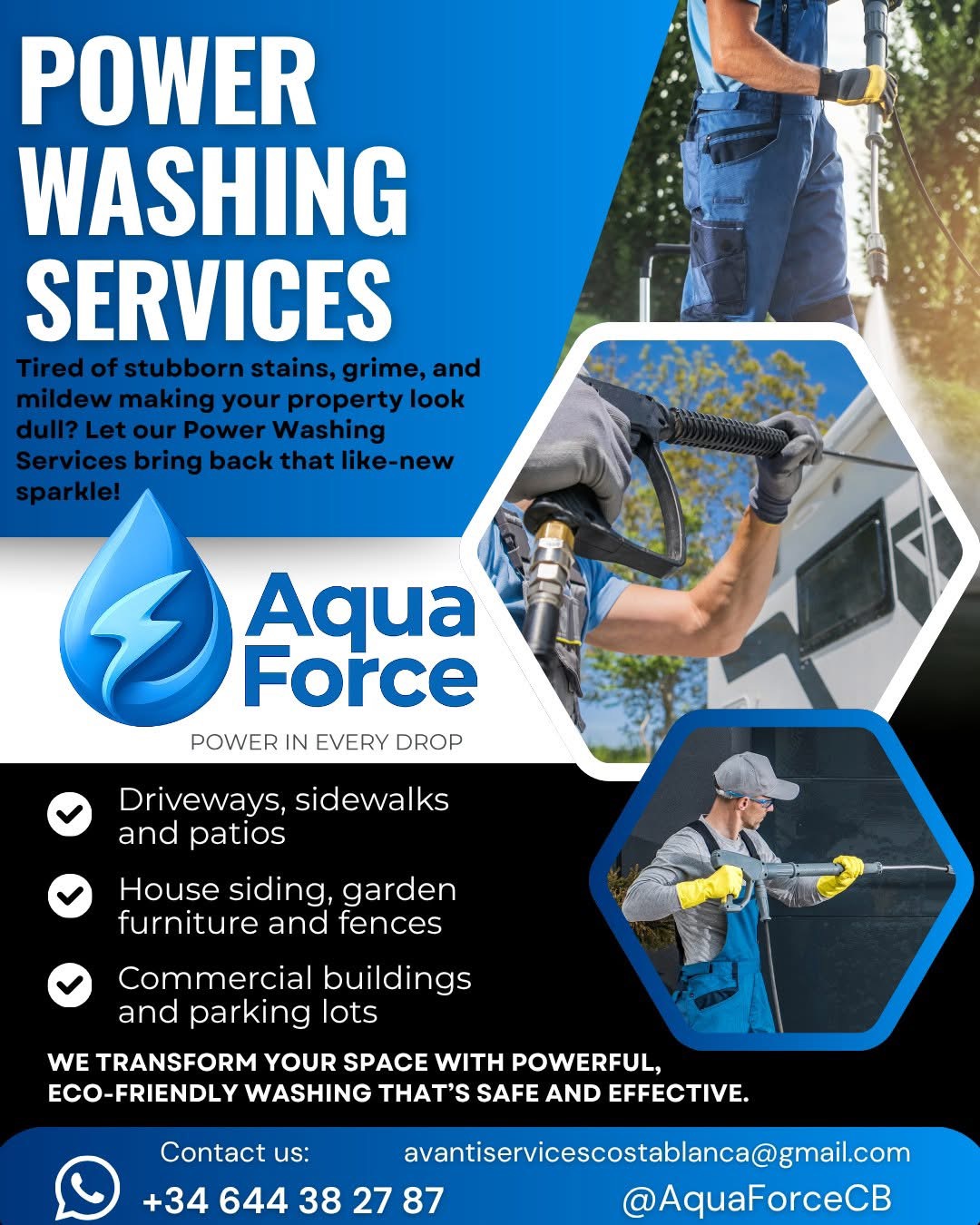 AquaForce pressure washing services graphic
